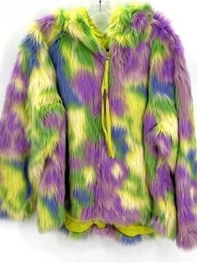 UGG Multicolor Tie-dye Faux Fur Zip-up Jacket